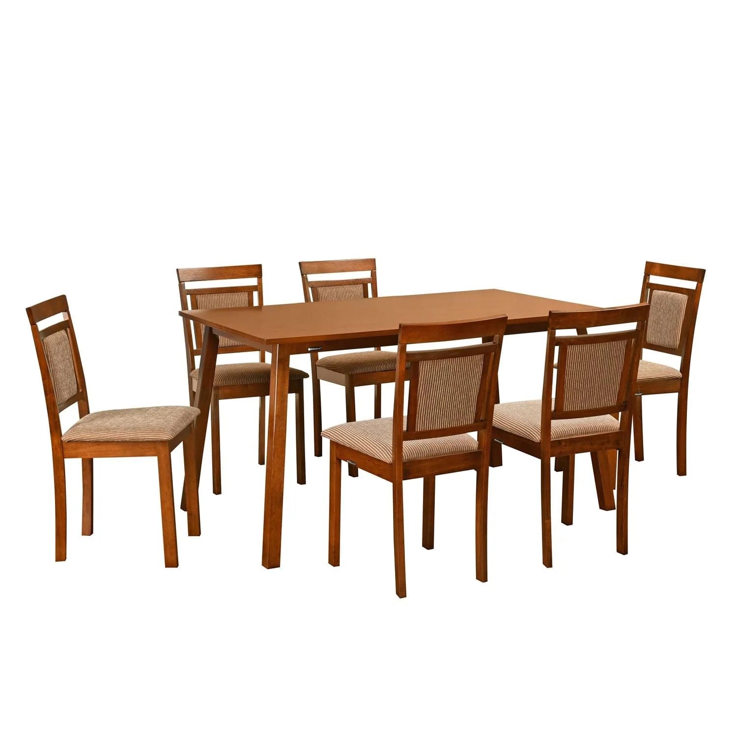 Luxo Nation Harmony Walnut 6-Seater Dining Set